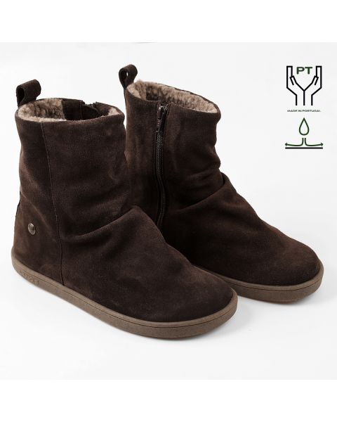 Ghete barefoot VELVET - Brown - / boots - Tikki Shoes